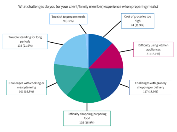 pie chart showing challenges individuals experience when preparing meals